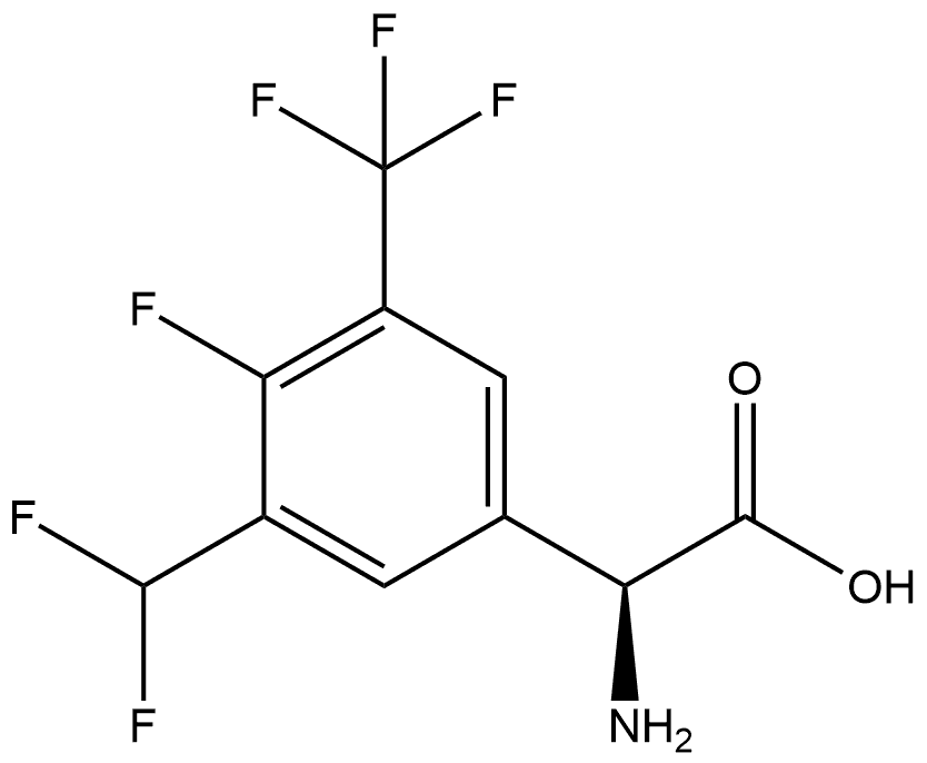 (S)-2-amino-2-(3-(difluoromethyl)-4-fluoro-5-(trifluoromethyl)phenyl)acetic acid Structure