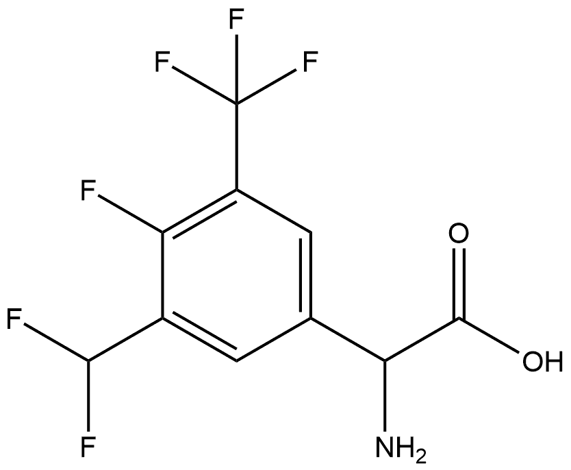 2-amino-2-(3-(difluoromethyl)-4-fluoro-5-(trifluoromethyl)phenyl)acetic acid 结构式