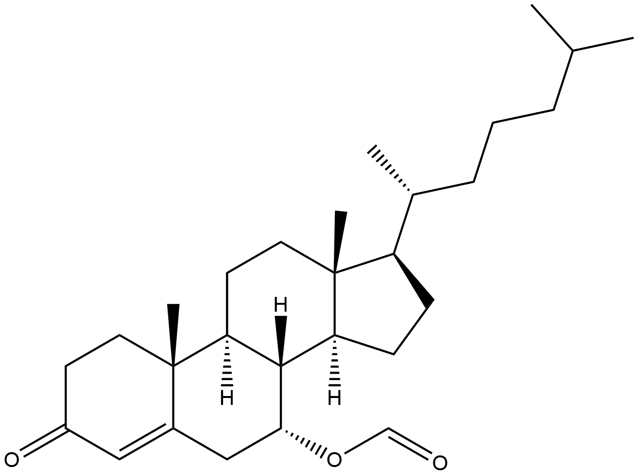 Cholest-4-en-3-one, 7-(formyloxy)-, (7α)- Struktur