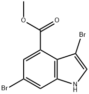 1H-Indole-4-carboxylic acid, 3,6-dibromo-, methyl ester,1448450-66-5,结构式