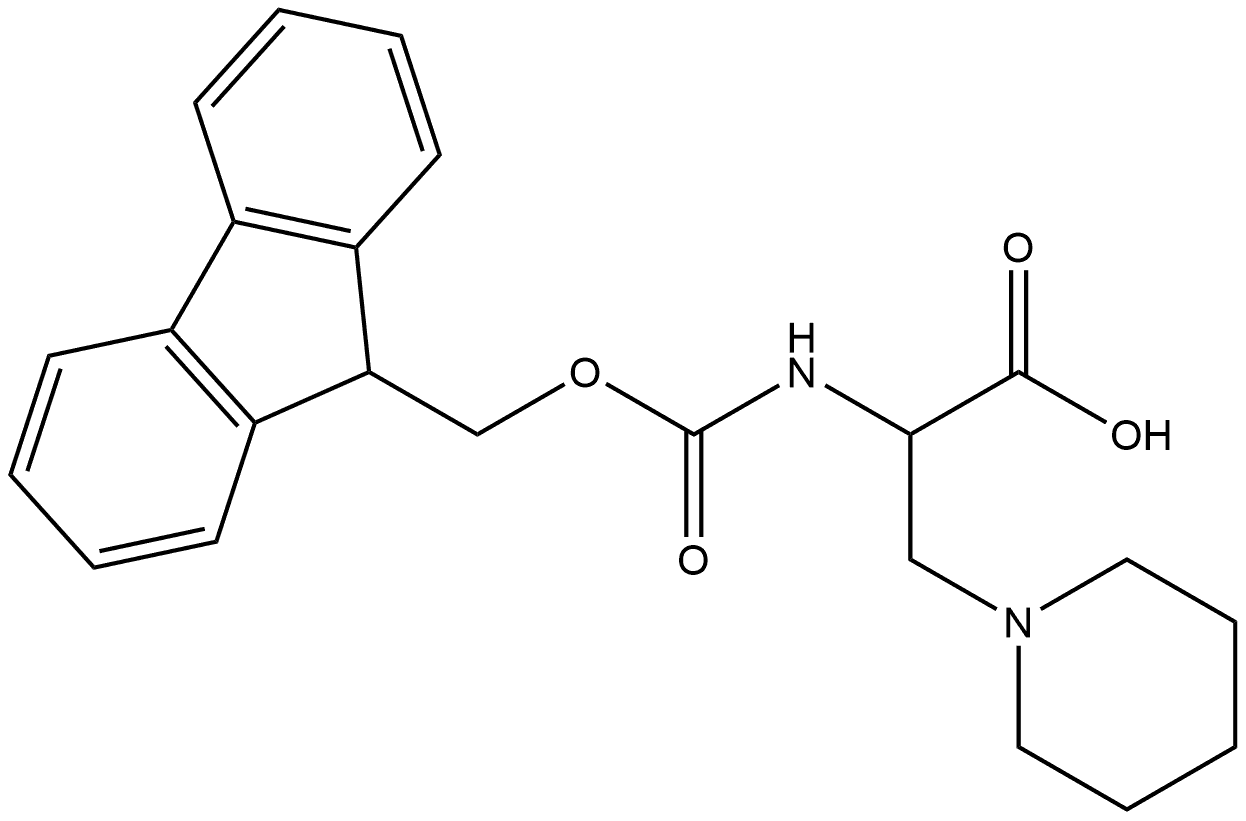 1-Piperidinepropanoic acid, α-[[(9H-fluoren-9-ylmethoxy)carbonyl]amino]- Structure