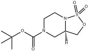 叔丁基(R)-四氢-[1,2,3]氧噻唑并[3,4-A]吡嗪-5(3H)-羧酸1,1-二氧化物, 1450620-52-6, 结构式