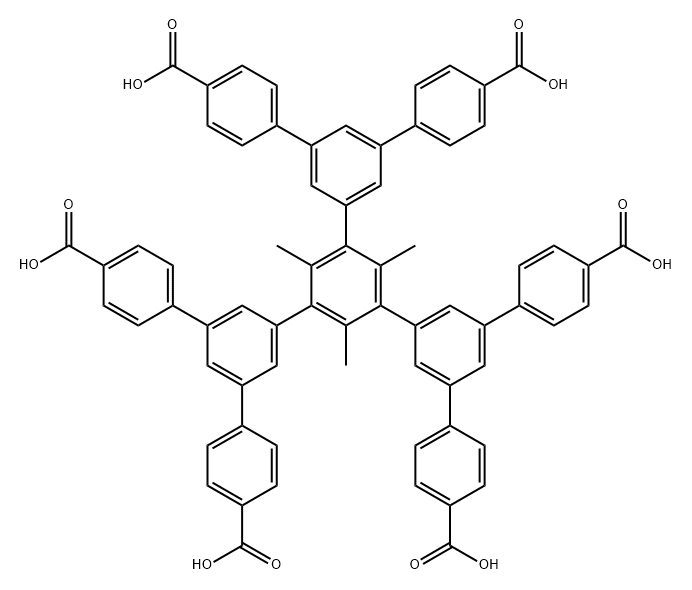 1,3,5-三[3,5-二(4-羧基苯基)苯基]-2,4,6-三甲基苯 结构式