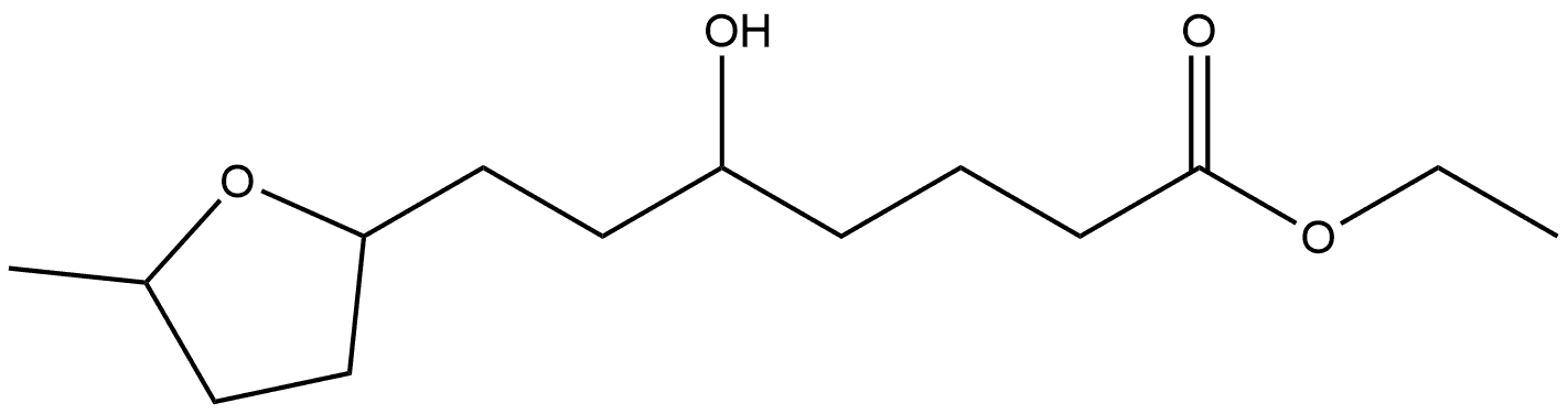 2-Furanheptanoic acid, tetrahydro-δ-hydroxy-5-methyl-, ethyl ester Structure