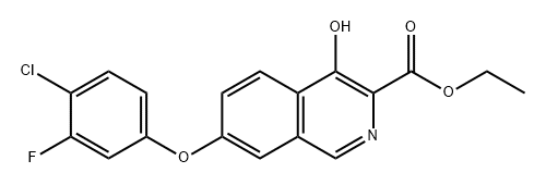 3-Isoquinolinecarboxylic acid, 7-(4-chloro-3-fluorophenoxy)-4-hydroxy-, ethyl ester,1455091-76-5,结构式