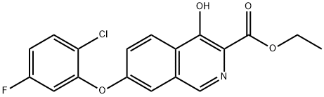 3-Isoquinolinecarboxylic acid, 7-(2-chloro-5-fluorophenoxy)-4-hydroxy-, ethyl ester Structure