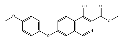 3-Isoquinolinecarboxylic acid, 4-hydroxy-7-(4-methoxyphenoxy)-, methyl ester,1455093-68-1,结构式