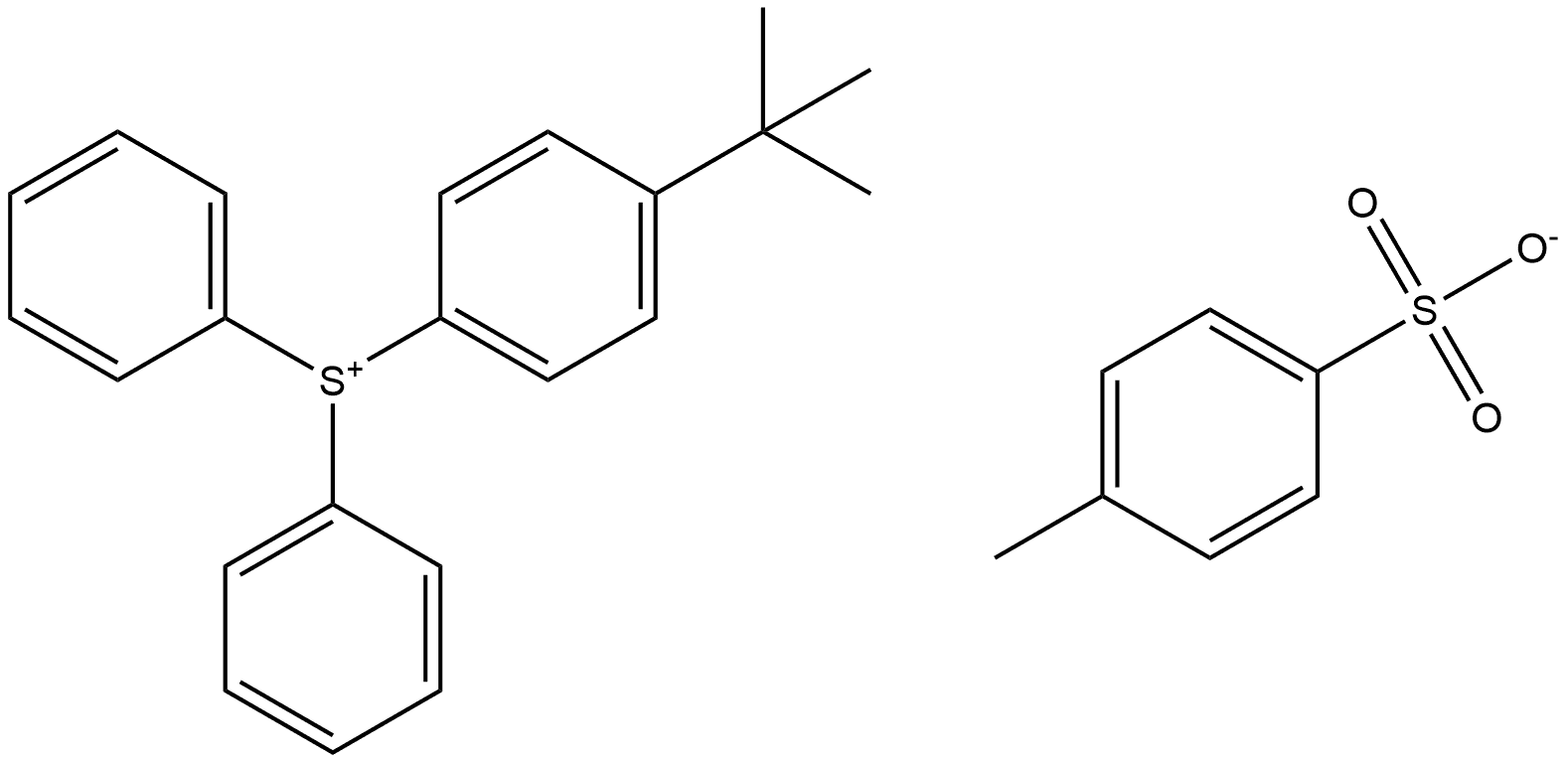 4-叔丁基苯基-二苯基硫鎓对甲苯磺酸盐, 145639-75-4, 结构式