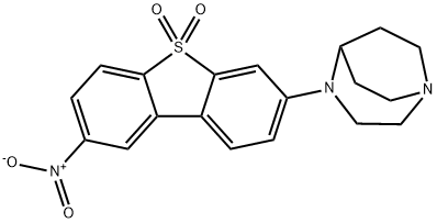 1,4-DIAZABICYCLO[3.2.2]NONANE, 4-(8-NITRO-5,5-DIOXIDO-3-DIBENZOTHIENYL)- 结构式