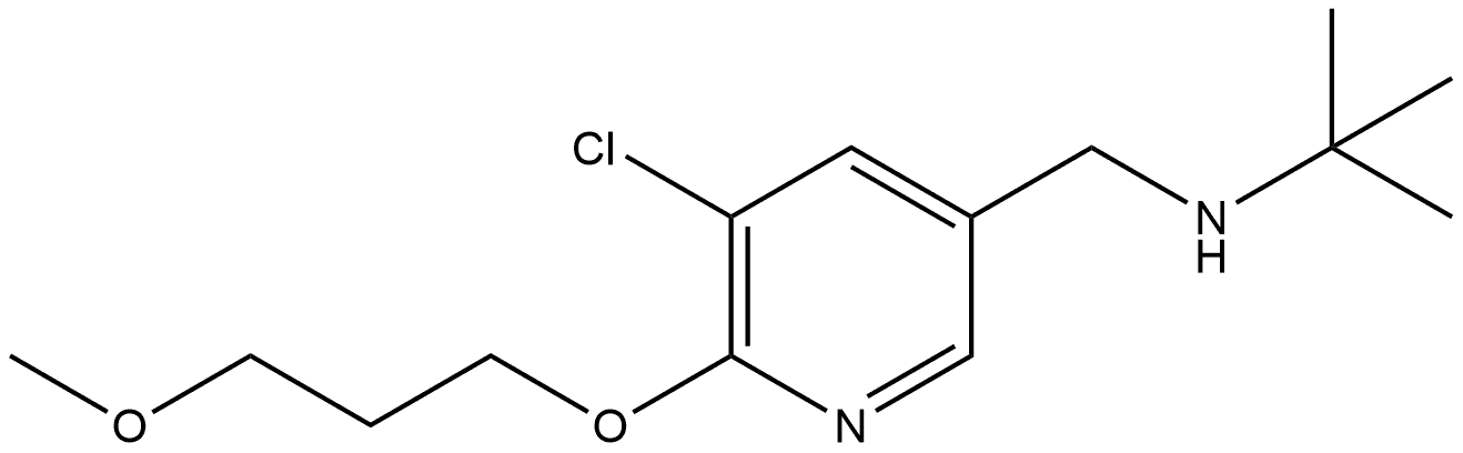 5-Chloro-N-(1,1-dimethylethyl)-6-(3-methoxypropoxy)-3-pyridinemethanamine 结构式
