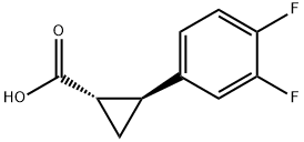 Cyclopropanecarboxylic acid, 2-(3,4-difluorophenyl)-, (1S,2S)- Structure