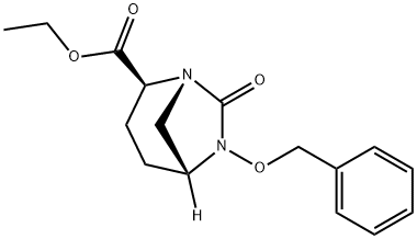 1,6-Diazabicyclo[3.2.1]octane-2-carboxylic acid, 7-oxo-6-(phenylmethoxy)-, ethyl ester, (1R,2S,5R)- Struktur