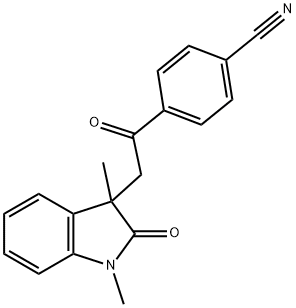 4-(2-(1,3-二甲基-2-氧代吲哚啉-3-基)乙酰腈) 结构式