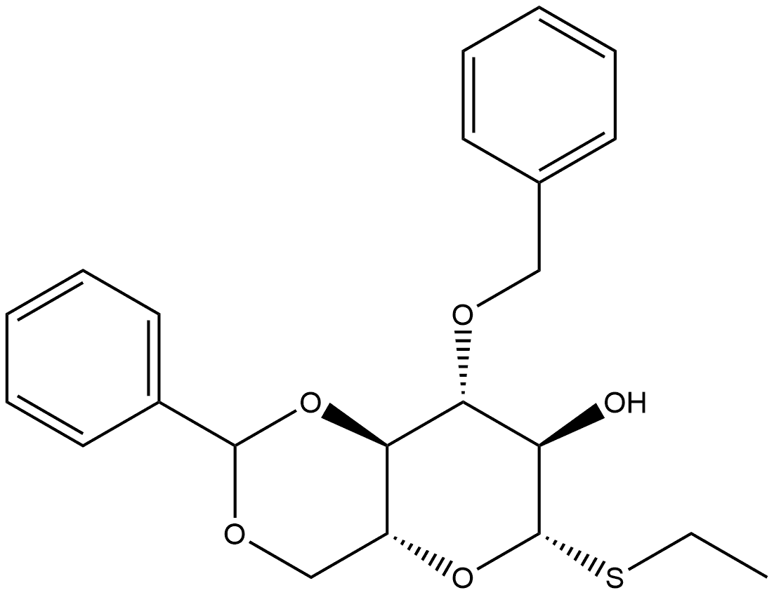 3-O-苄基-4,6-O-亚苄基-1-硫代-Β-D-吡喃葡萄糖苷乙酯,146608-95-9,结构式