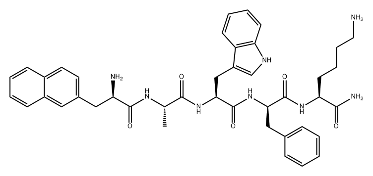 L-Lysinamide, 3-(2-naphthalenyl)-D-alanyl-L-alanyl-L-tryptophyl-D-phenylalanyl- Struktur