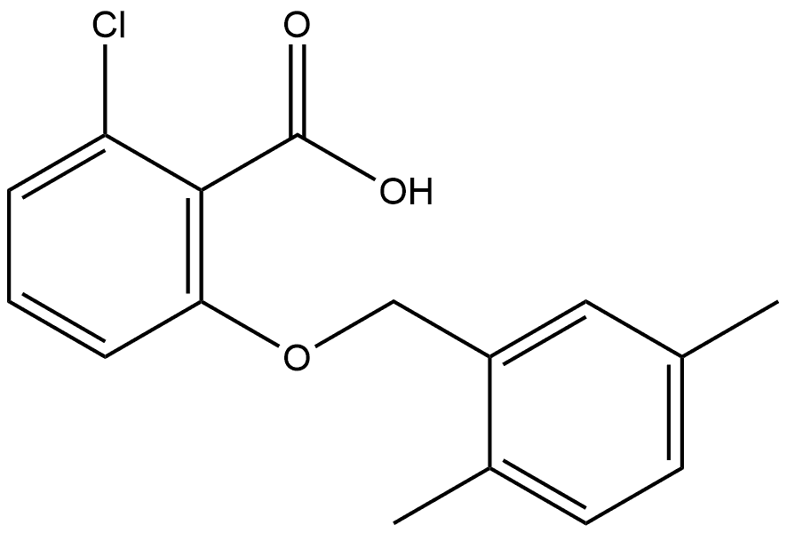 2-Chloro-6-[(2,5-dimethylphenyl)methoxy]benzoic acid 结构式