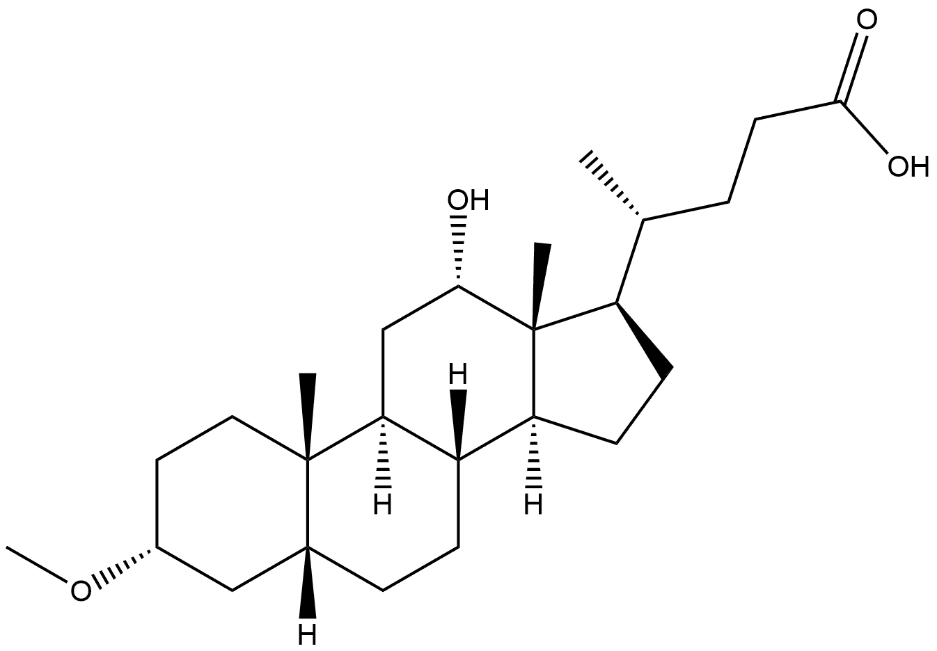 Cholan-24-oic acid, 12-hydroxy-3-methoxy-, (3α,5β,12α)- (9CI) Structure