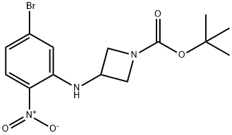 tert-butyl 3-((5-bromo-2-nitrophenyl)amino)azetidine-1-carboxylate 结构式