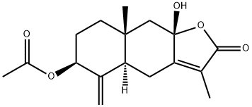 Naphtho[2,3-b]furan-2(4H)-one, 6-(acetyloxy)-4a,5,6,7,8,8a,9,9a-octahydro-9a-hydroxy-3,8a-dimethyl-5-methylene-, (4aR,6S,8aR,9aS)- Structure