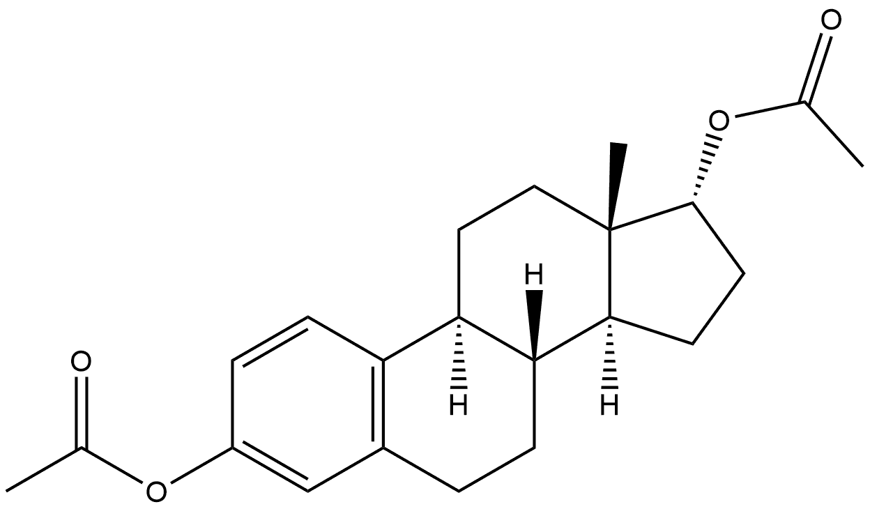 Estra-1,3,5(10)-triene-3,17-diol, 3,17-diacetate, (17α)- 化学構造式
