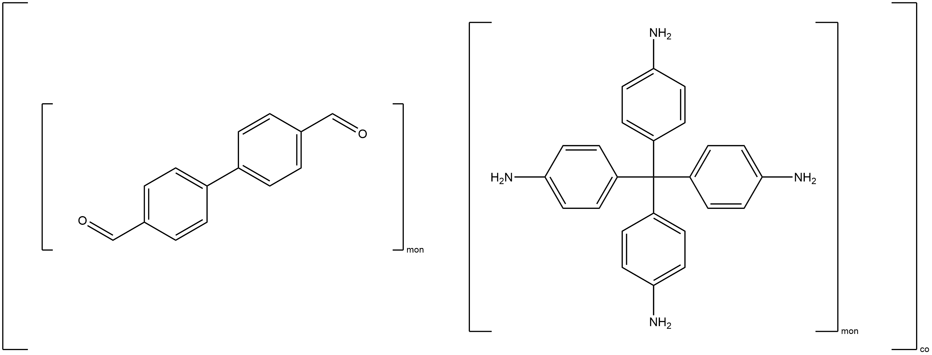 [1,1′-Biphenyl]-4,4′-dicarboxaldehyde, polymer with 4,4′,4′′,4′′′-methanetetrayltetrakis[benzenamine] Structure