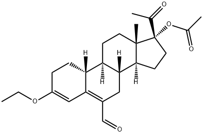 (1R,3aS,3bR,9aR,9bS,11aS)-1-acetyl-7-ethoxy-5-formyl-11a-methyl-1H,2H,3H,3aH,3bH,4H,8H,9H,9aH,9bH,10H,11H,11aH-cyclopenta[a]phenanthren-1-yl acetate Struktur