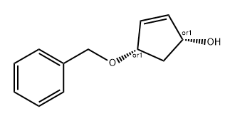 2-Cyclopenten-1-ol, 4-(phenylmethoxy)-, (1R,4S)-rel- Structure