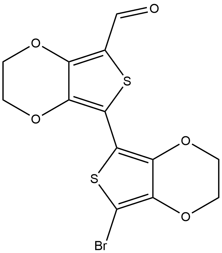 7'-Bromo-2,2',3,3'-tetrahydro-[5,5'-bithieno[3,4-b][1,4]dioxine]-7-carbaldehyde|7'-溴-2,2',3,3'-四氢-[5,5'-联噻吩并[3,4-B][1,4]二噁烷]-7-甲醛