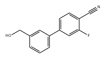 [1,1'-Biphenyl]-4-carbonitrile, 3-fluoro-3'-(hydroxymethyl)- Structure
