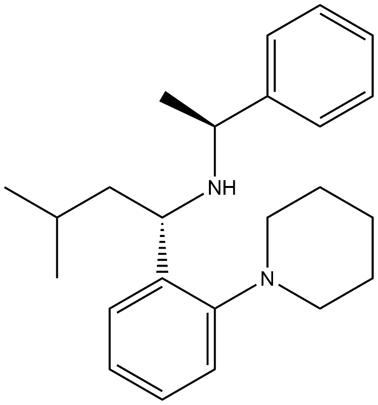 Benzenemethanamine, α-(2-methylpropyl)-N-[(1S)-1-phenylethyl]-2-(1-piperidinyl)-, (αS)- Structure