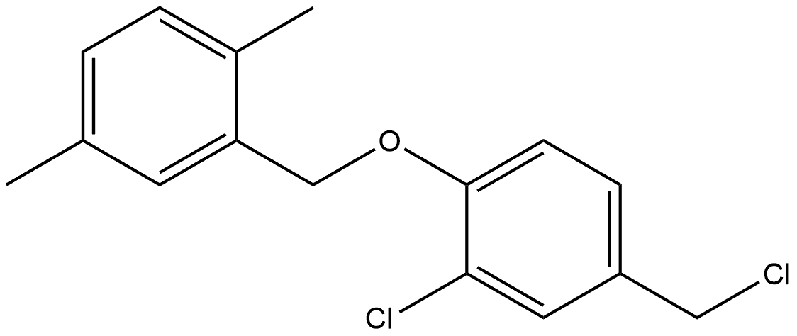Benzene, 2-chloro-4-(chloromethyl)-1-[(2,5-dimethylphenyl)methoxy]- Structure