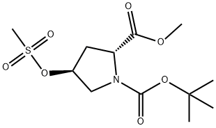 N-BOC-反式-4-甲磺酰基-D-脯氨酸甲酯, 148017-32-7, 结构式