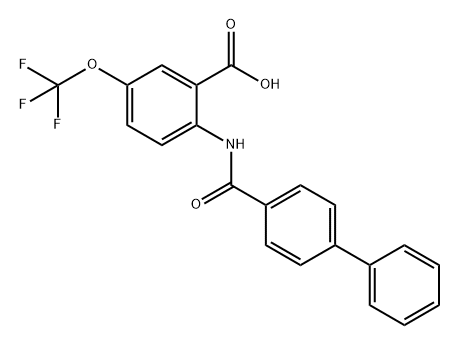 Benzoic acid, 2-[([1,1'-biphenyl]-4-ylcarbonyl)amino]-5-(trifluoromethoxy)- Struktur