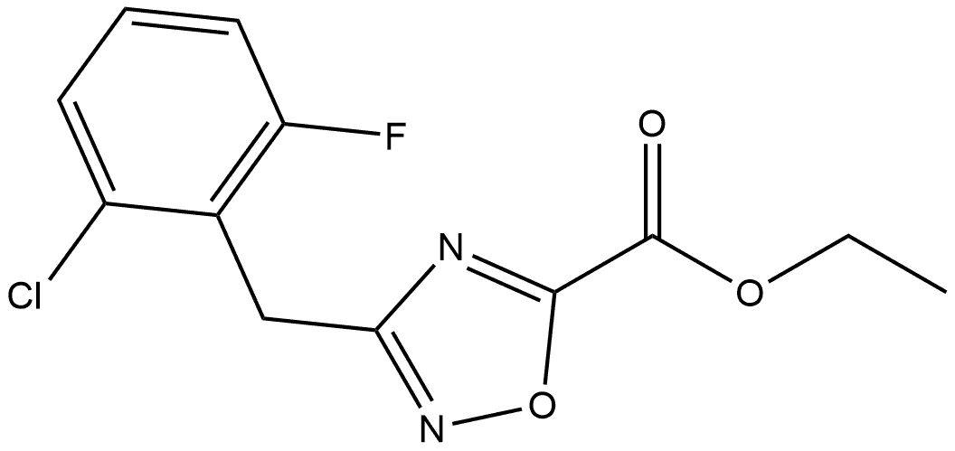 3-(2-氯-6-氟苄基)-1,2,4-噁二唑-5-甲酸乙酯 结构式