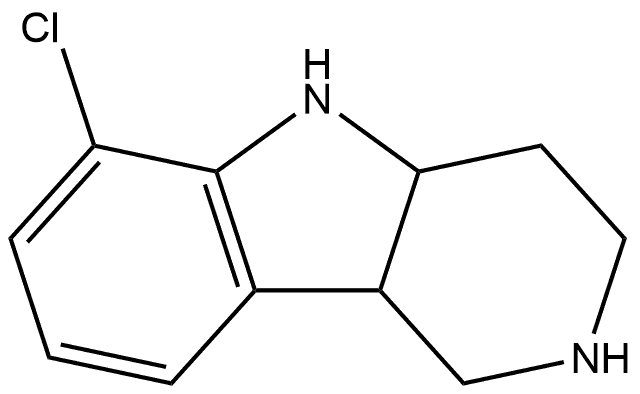 6-chloro-2,3,4,4a,5,9b-hexahydro-1H-pyrido[4,3-b]indole 结构式