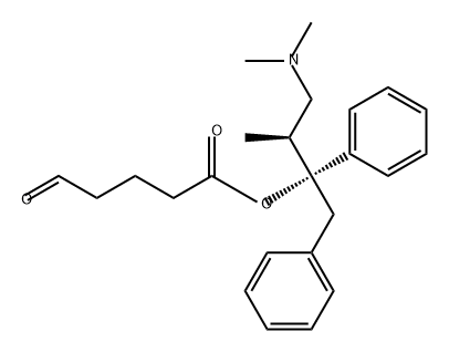 Pentanoic acid, 5-oxo-, 3-(dimethylamino)-2-methyl-1-phenyl-1-(phenylmethyl)propyl ester, [S-(R*,S*)]- (9CI) Struktur