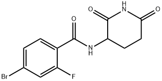 4-Bromo-N-(2,6-dioxo-3-piperidinyl)-2-fluorobenzamide Struktur