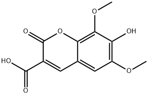 2H-1-Benzopyran-3-carboxylic acid, 7-hydroxy-6,8-dimethoxy-2-oxo-,149143-82-8,结构式
