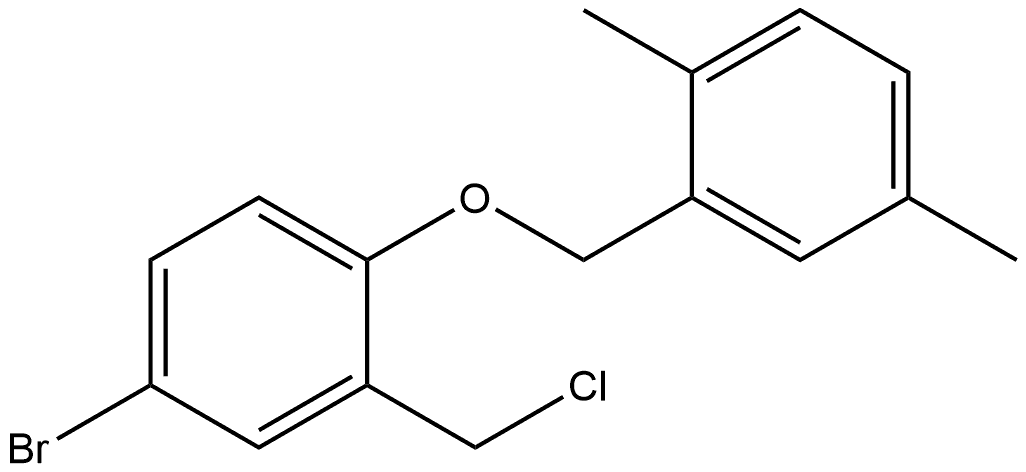 4-Bromo-2-(chloromethyl)-1-[(2,5-dimethylphenyl)methoxy]benzene Struktur