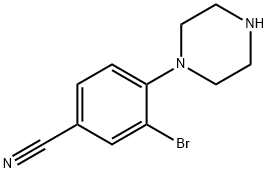 Benzonitrile, 3-bromo-4-(1-piperazinyl)- Structure
