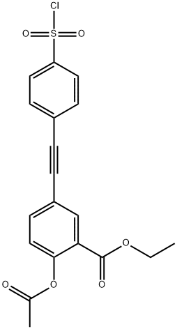 Benzoic acid, 2-(acetyloxy)-5-[2-[4-(chlorosulfonyl)phenyl]ethynyl]-, ethyl ester