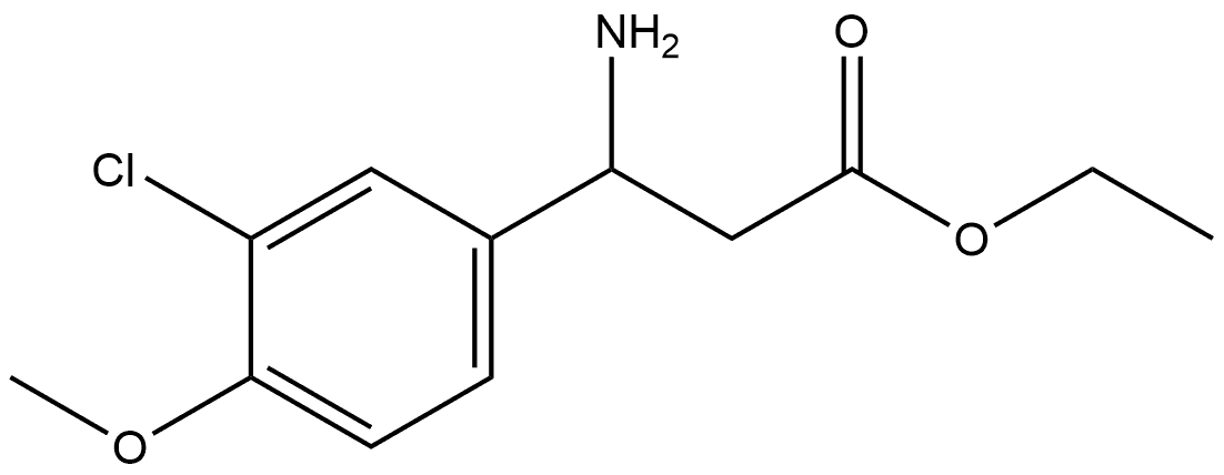Benzenepropanoic acid, β-amino-3-chloro-4-methoxy-, ethyl ester 结构式