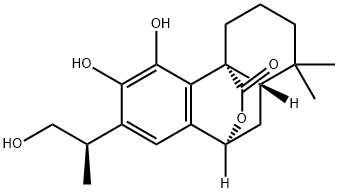 2H-9,4a-(Epoxymethano)phenanthren-12-one, 1,3,4,9,10,10a-hexahydro-5,6-dihydroxy-7-[(1R)-2-hydroxy-1-methylethyl]-1,1-dimethyl-, (4aR,9S,10aS)- Struktur