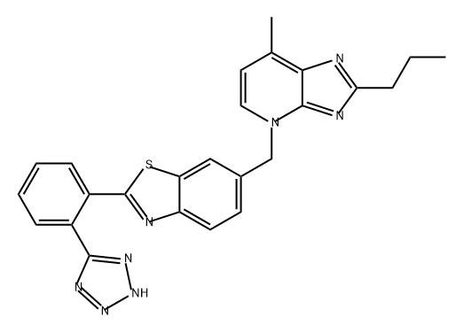 4H-Imidazo[4,5-b]pyridine, 7-methyl-2-propyl-4-[[2-[2-(2H-tetrazol-5-yl)phenyl]-6-benzothiazolyl]methyl]-|化合物 AS1134900