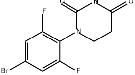 2,4(1H,3H)-Pyrimidinedione, 1-(4-bromo-2,6-difluorophenyl)dihydro- Struktur