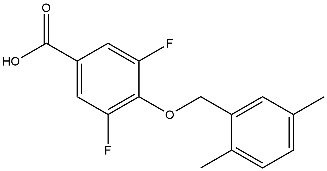 4-[(2,5-Dimethylphenyl)methoxy]-3,5-difluorobenzoic acid Struktur