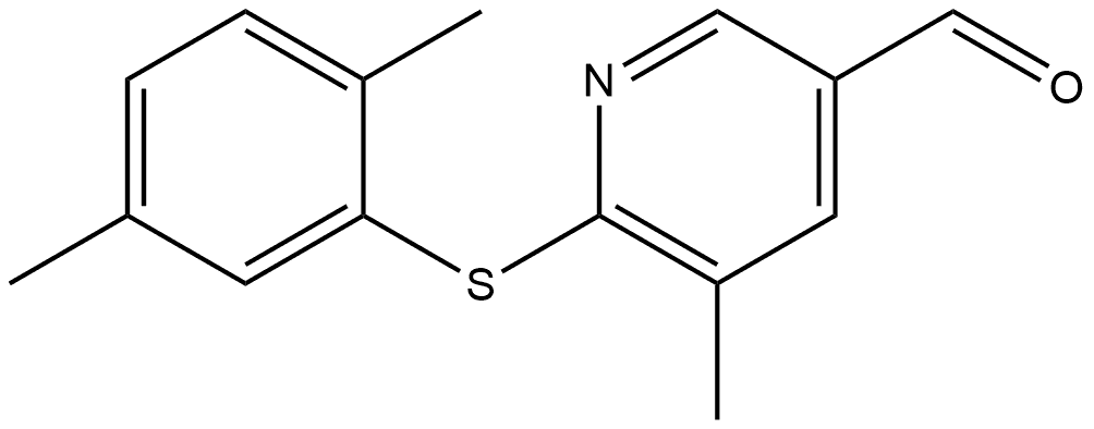 6-[(2,5-Dimethylphenyl)thio]-5-methyl-3-pyridinecarboxaldehyde Struktur