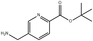 2-Pyridinecarboxylic acid, 5-(aminomethyl)-, 1,1-dimethylethyl ester Struktur