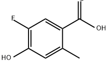 5-氟-4-羟基-2-甲基苯甲酸 结构式