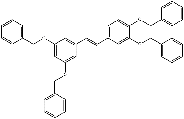 Benzene, 4-[(1E)-2-[3,5-bis(phenylmethoxy)phenyl]ethenyl]-1,2-bis(phenylmethoxy)- Struktur